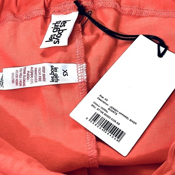 LES GIRLS LES BOYS Women's NWT 7.5" Jersey Apparel Bike Short In Hot Coral XS - Picture 9 of 13